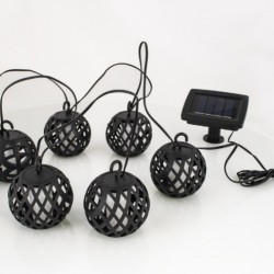 Lampa LED cu incarcare solara, lant cu 6 felinare, cu lumina alb/cald Lampa LED cu incarcare solara, lant cu 6 felinare, cu lumina alb/cald